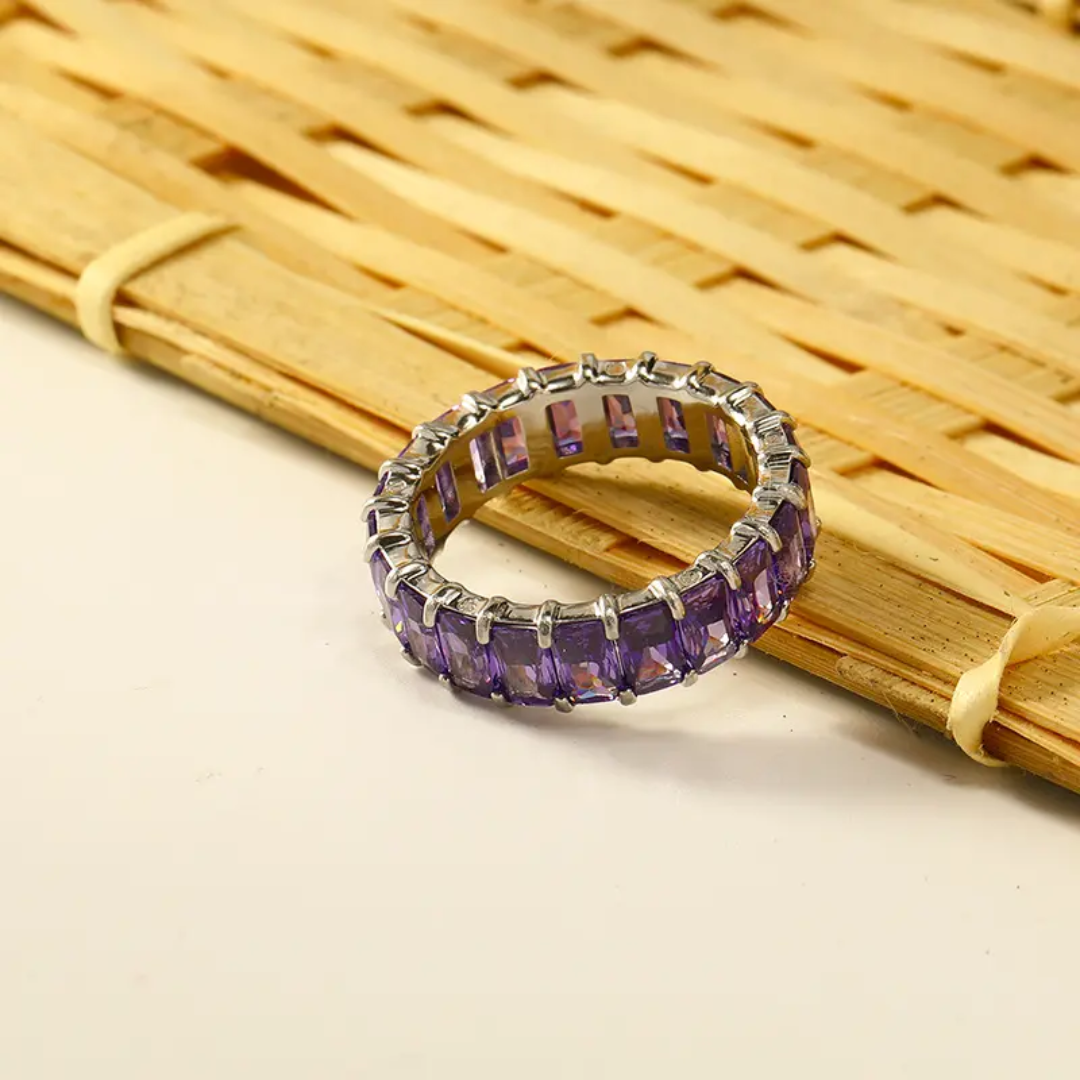 Amethyst Baguette Eternity Ring