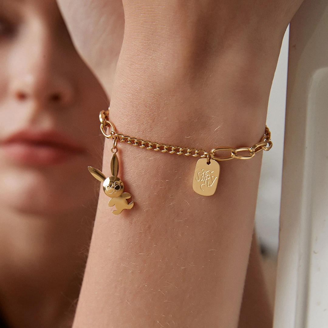 Romi cuban charm bracelet