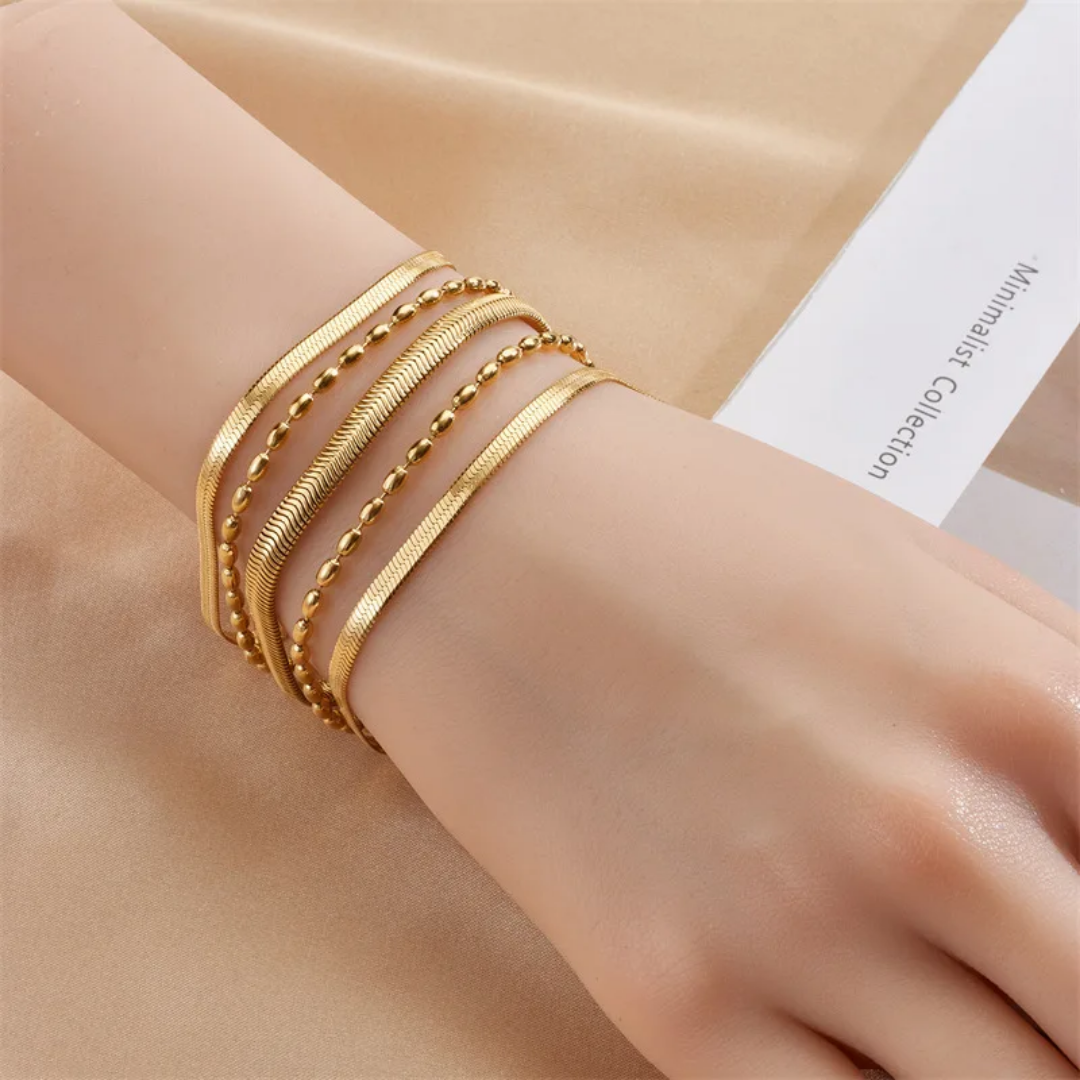 Layered chain bracelet