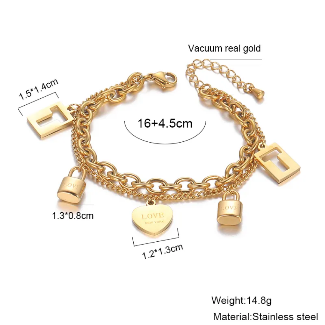 Double-layered love bracelet