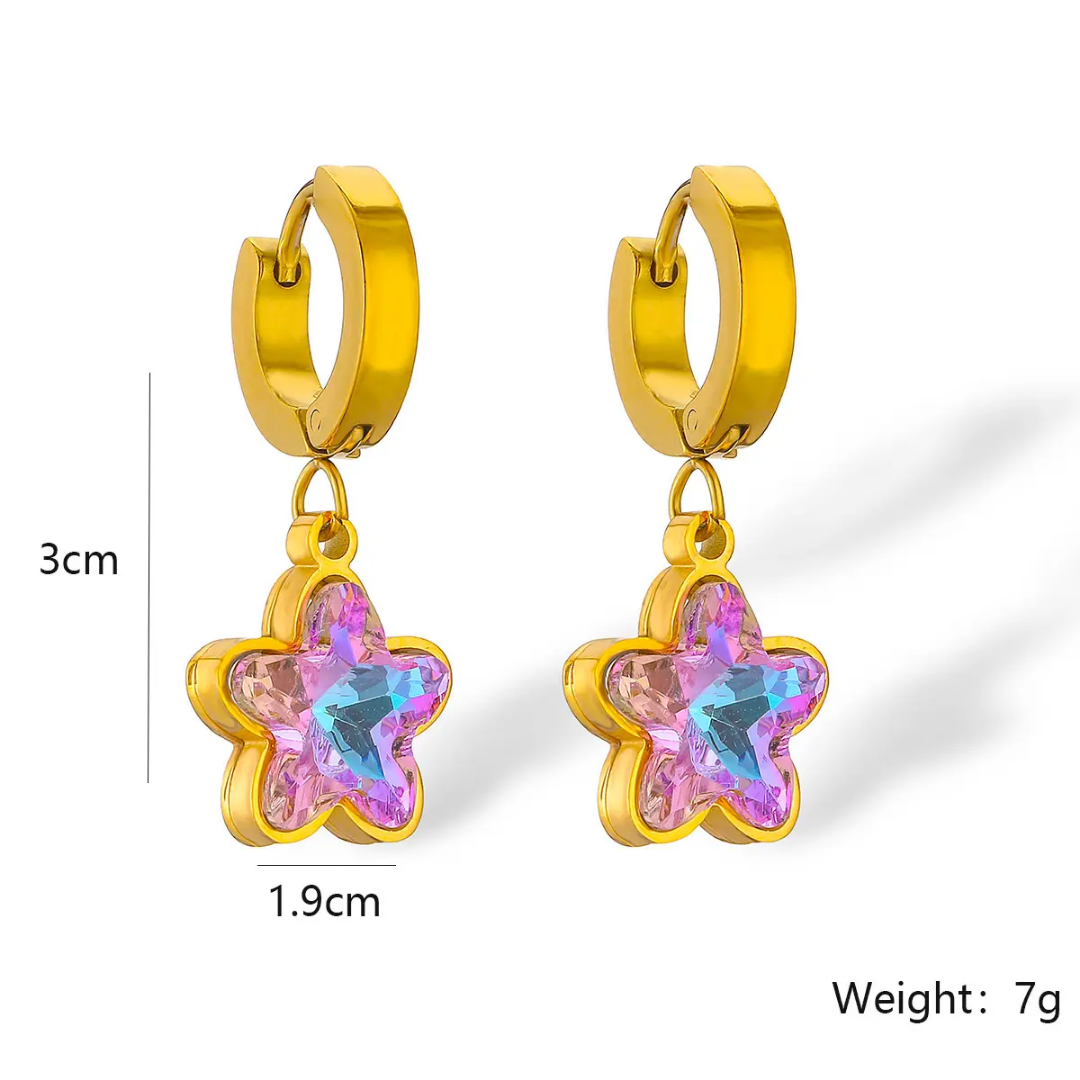 Star hoop earrings