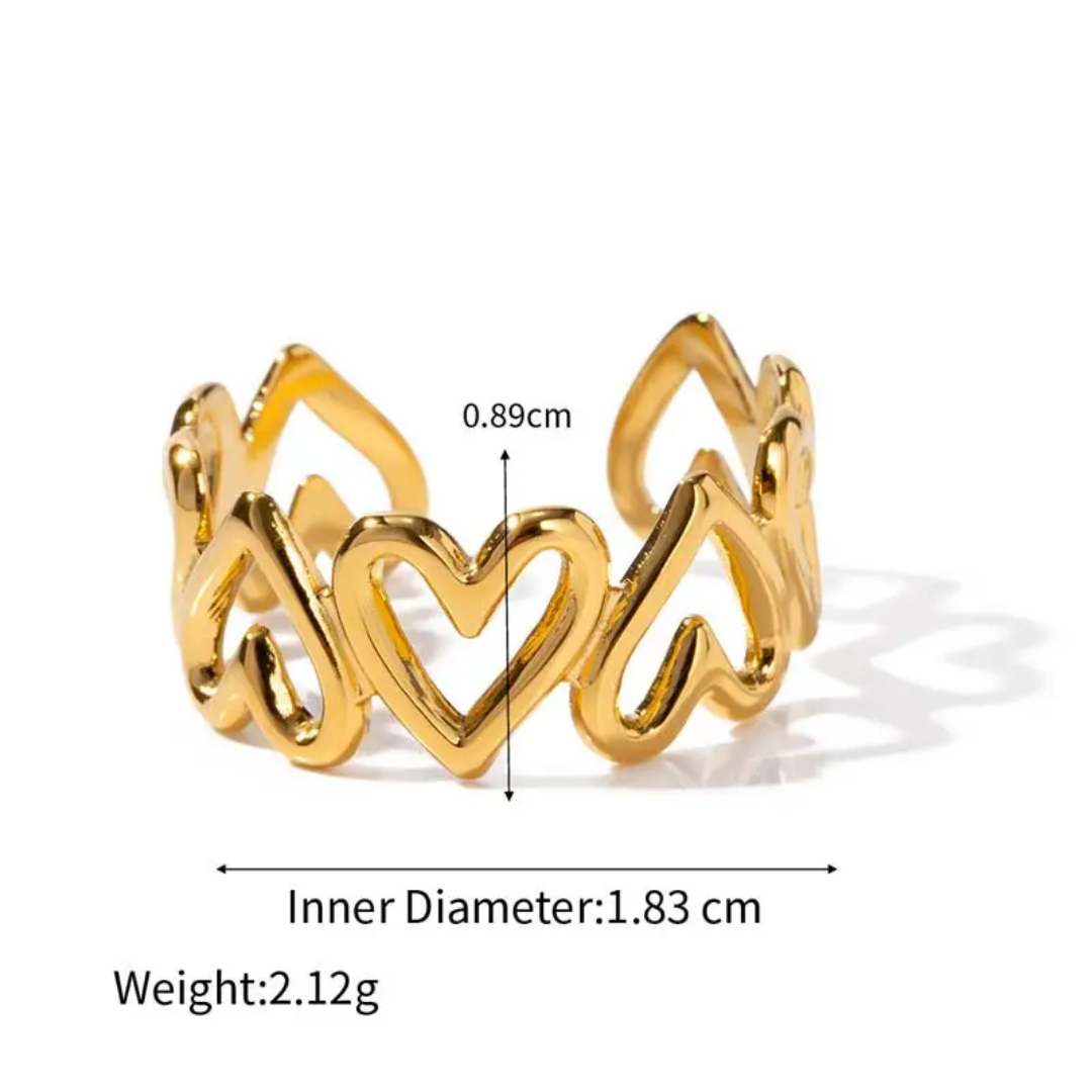 Ellen heart open ring