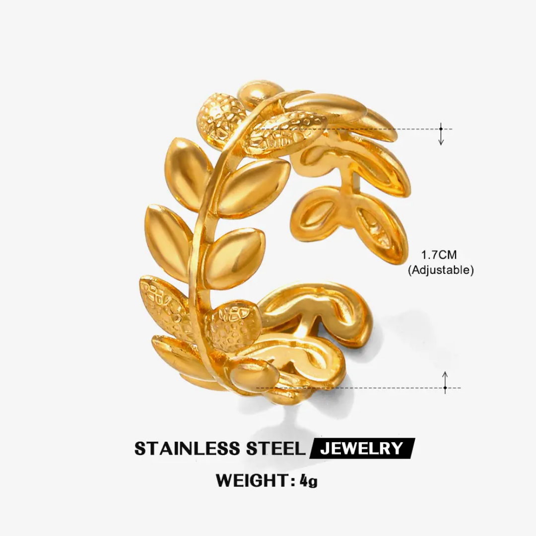 Ivvy leaf open ring