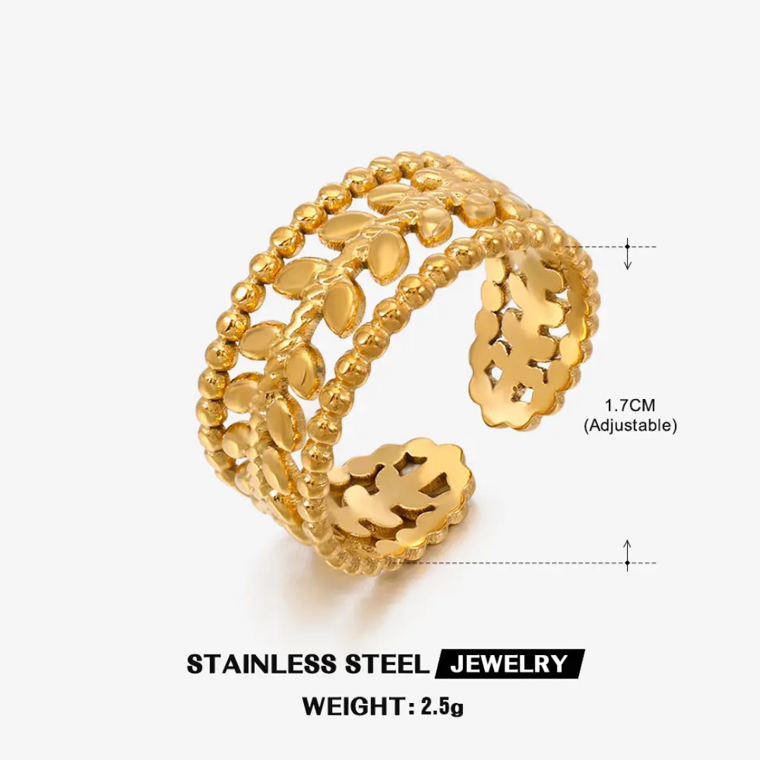 Heidi leaf open ring