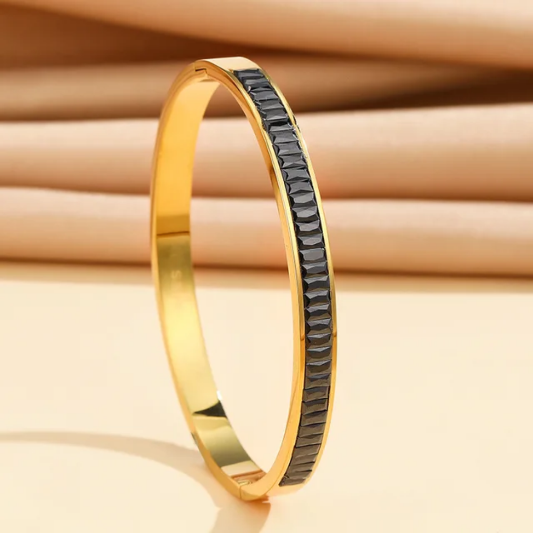 Gold zircon bangle