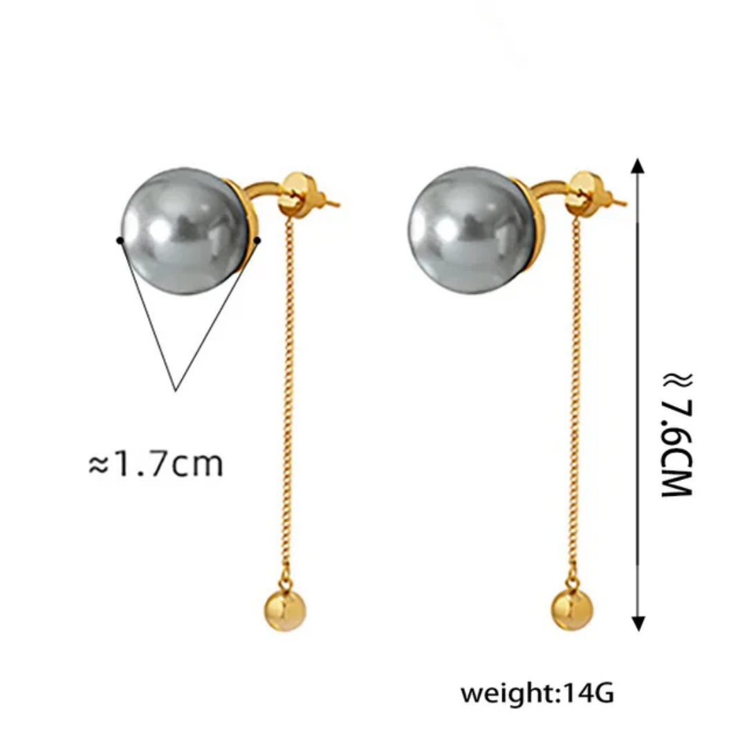 Moonstone pearl earrings