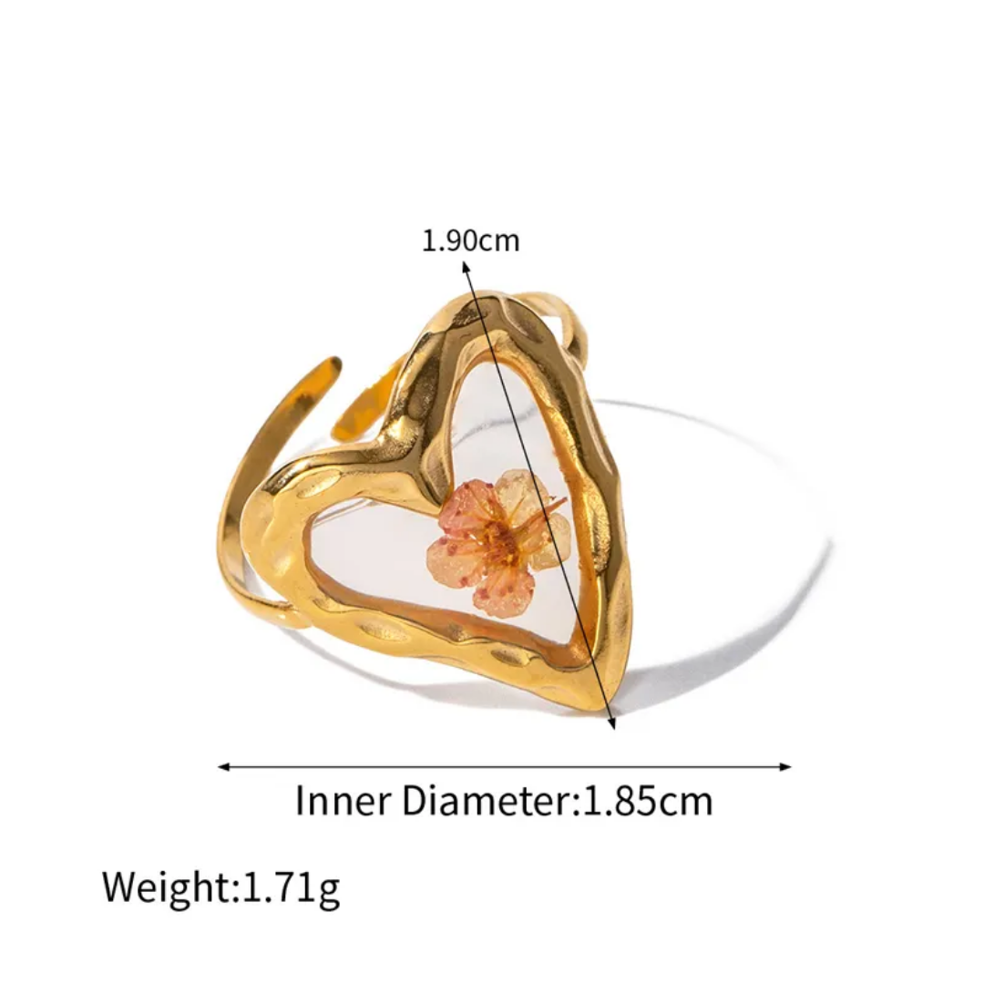 Floral love open ring