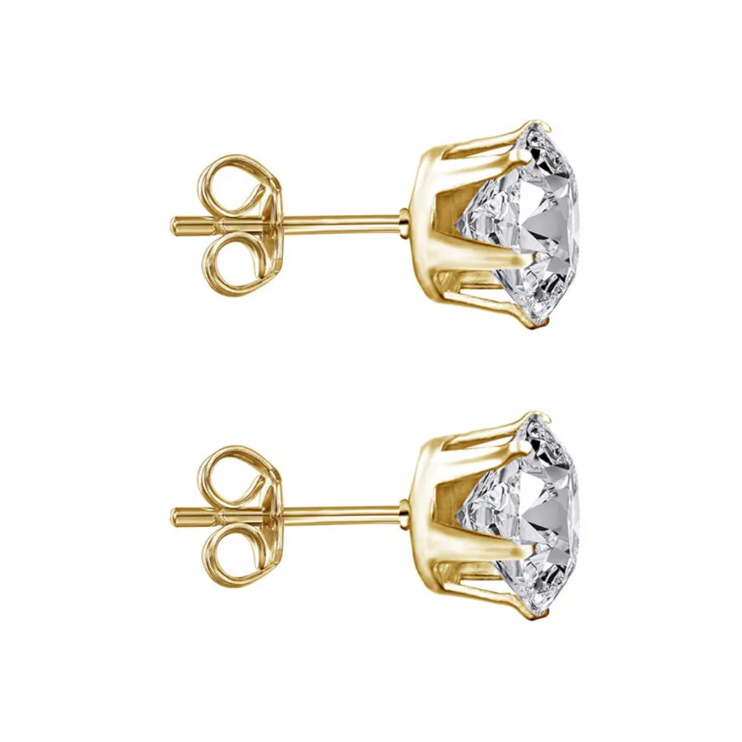 Zircon solitaire studs