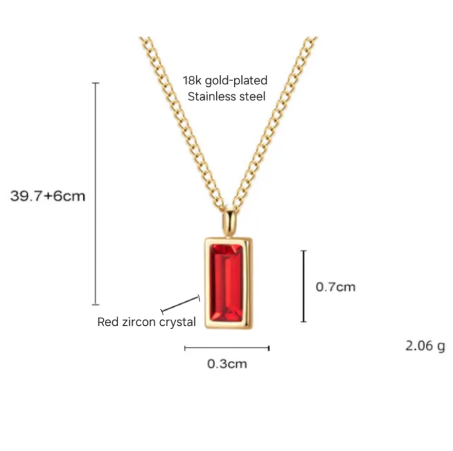 Crimson ember gem necklace