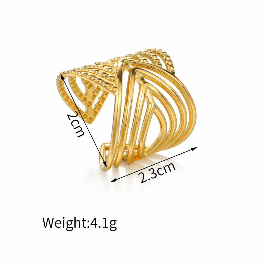 Tidal wrap open ring