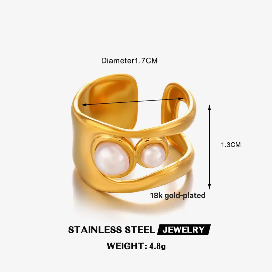 Ophia pearl open ring