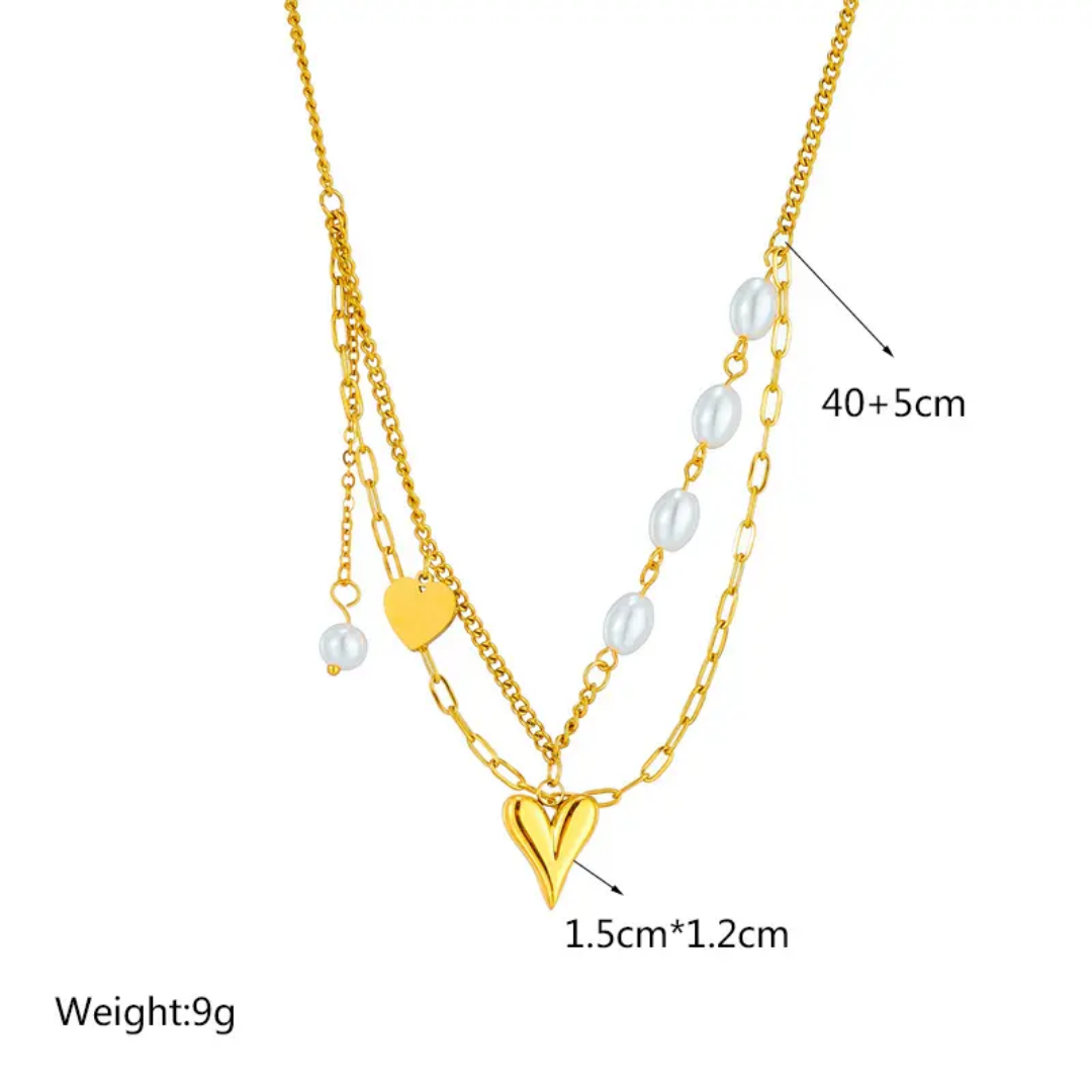 Mira pearl love necklace