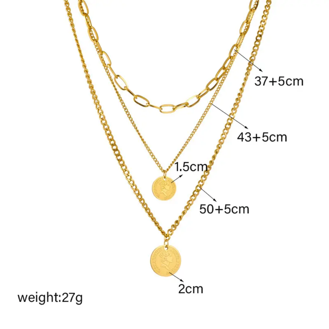 Vault layered gold necklace