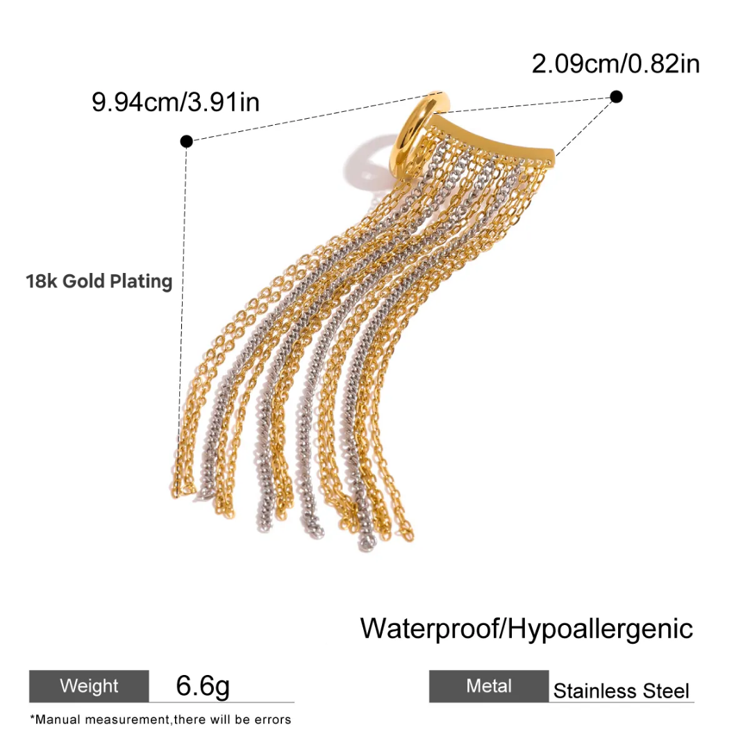 Pauline dual-tone cuff earring