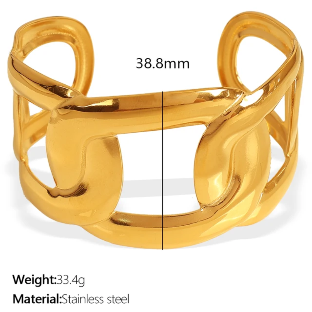Chunky Cuban Gold Bangle Cuff