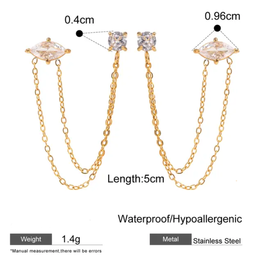 The Twin Link Chain Earrings