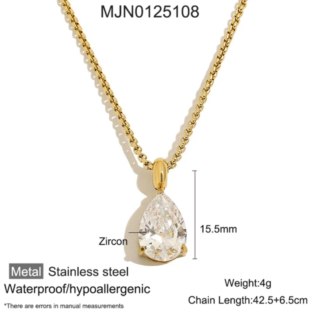 Teardrop Solitaire Necklace