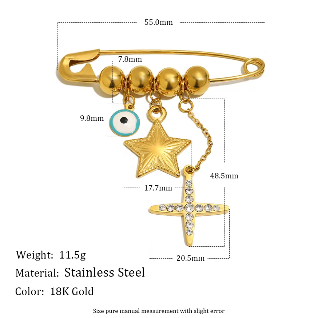 Star Evil Eye Brooch