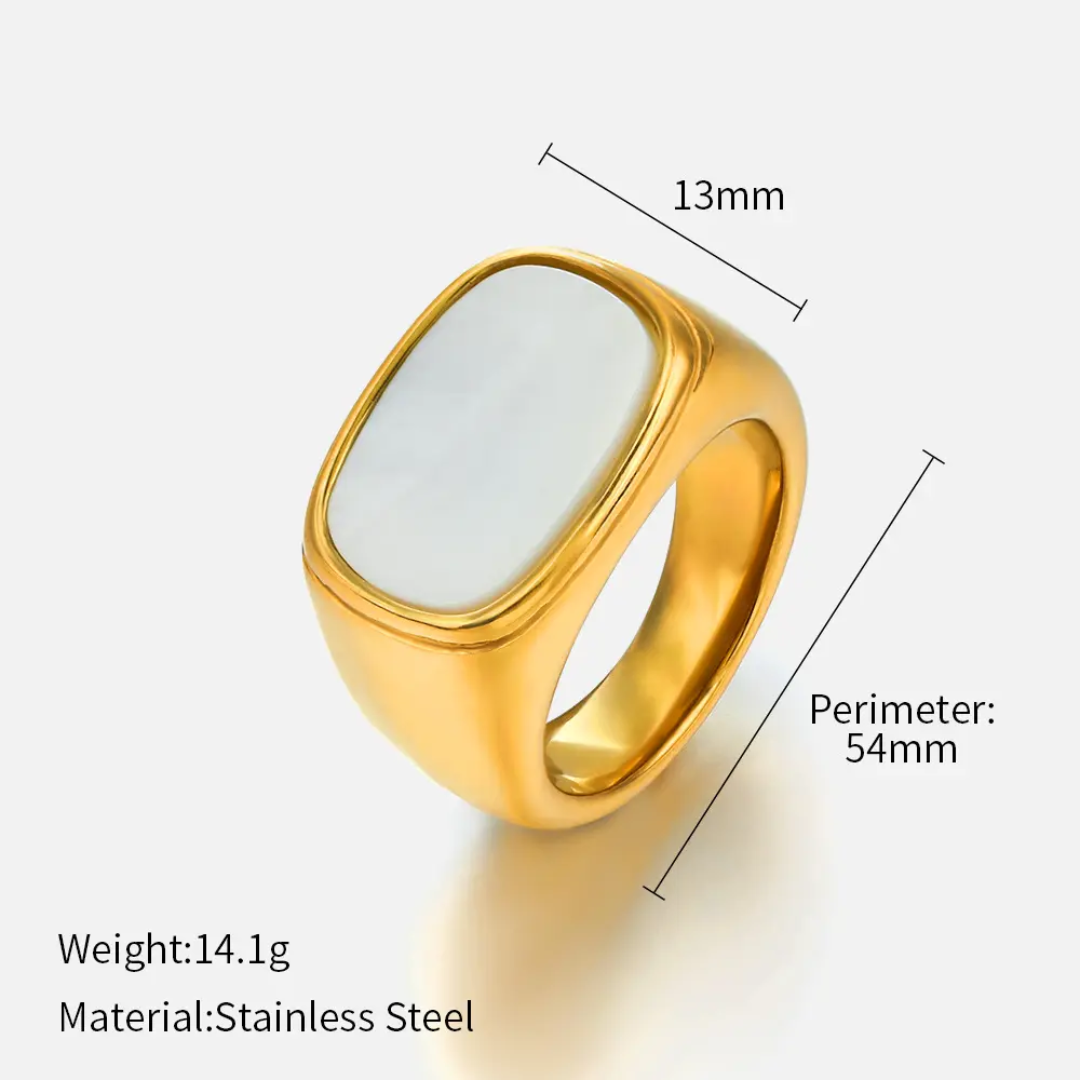 Mother of Pearl Signet Ring