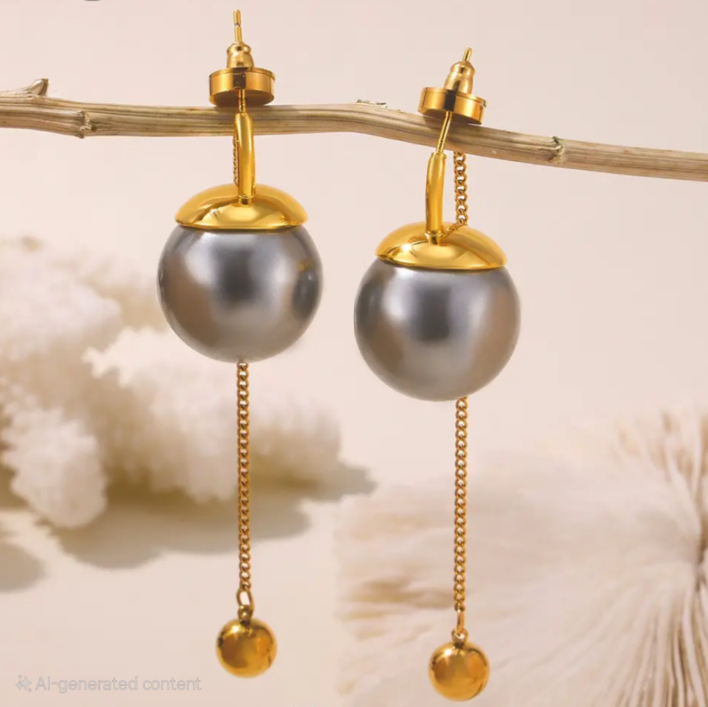 Moonstone pearl earrings