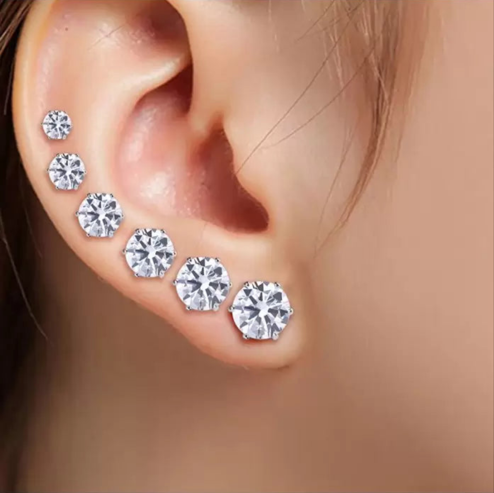 Zircon solitaire studs