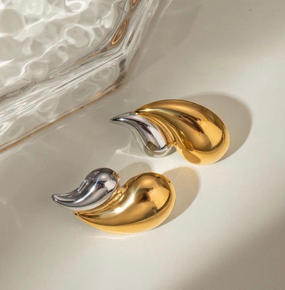 Elliot dual tone earrings
