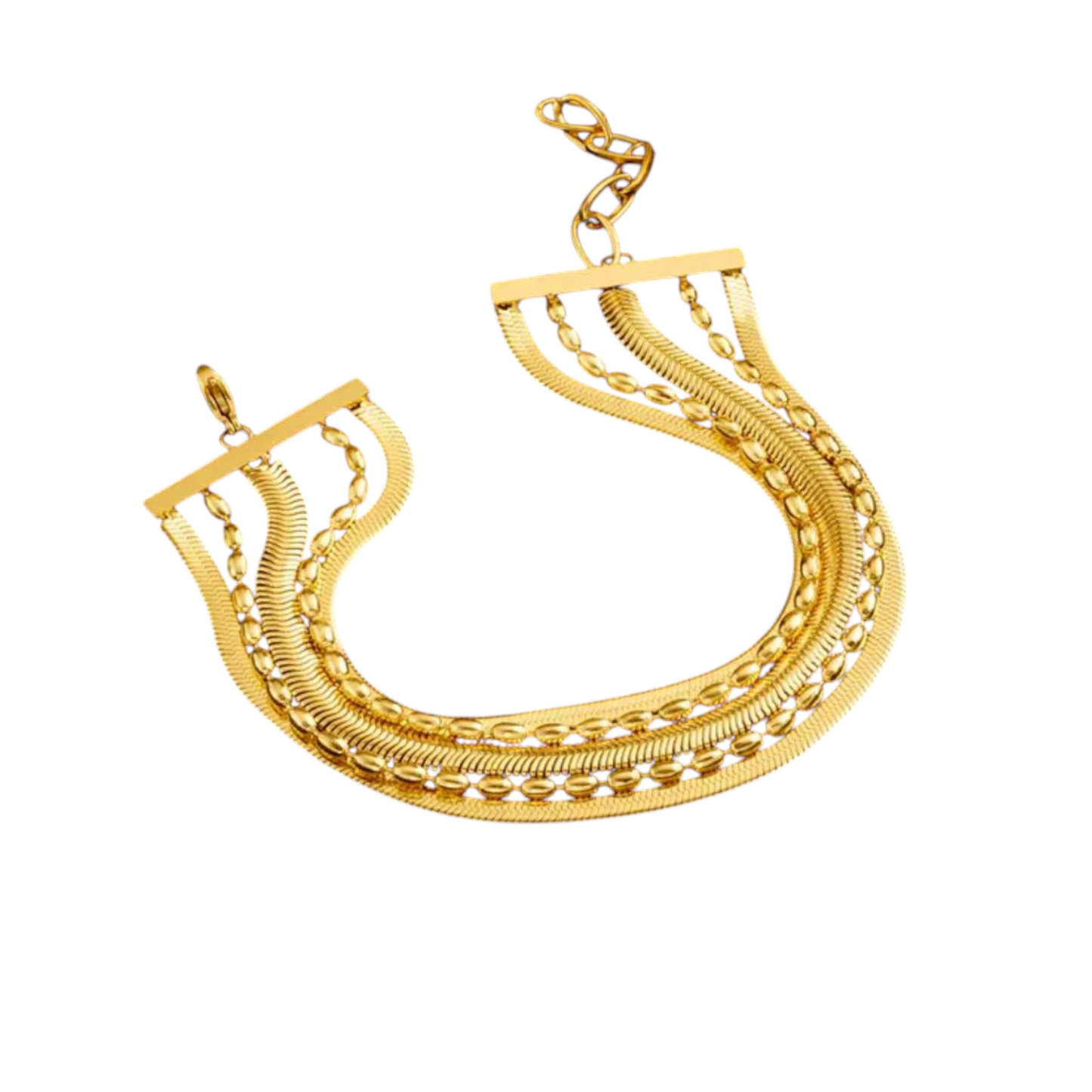 Layered chain bracelet