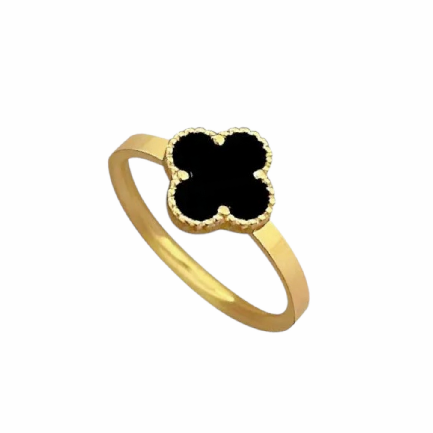 Black clover leaf ring