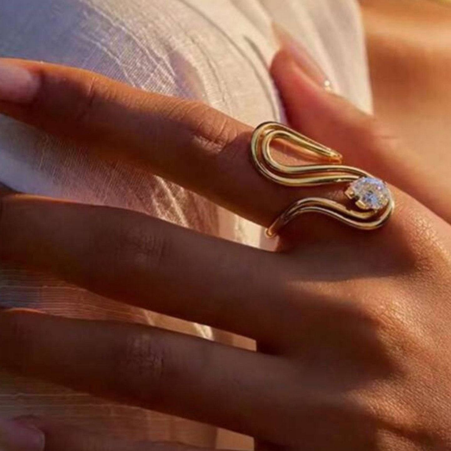 Velura Sculptural Solitaire Ring