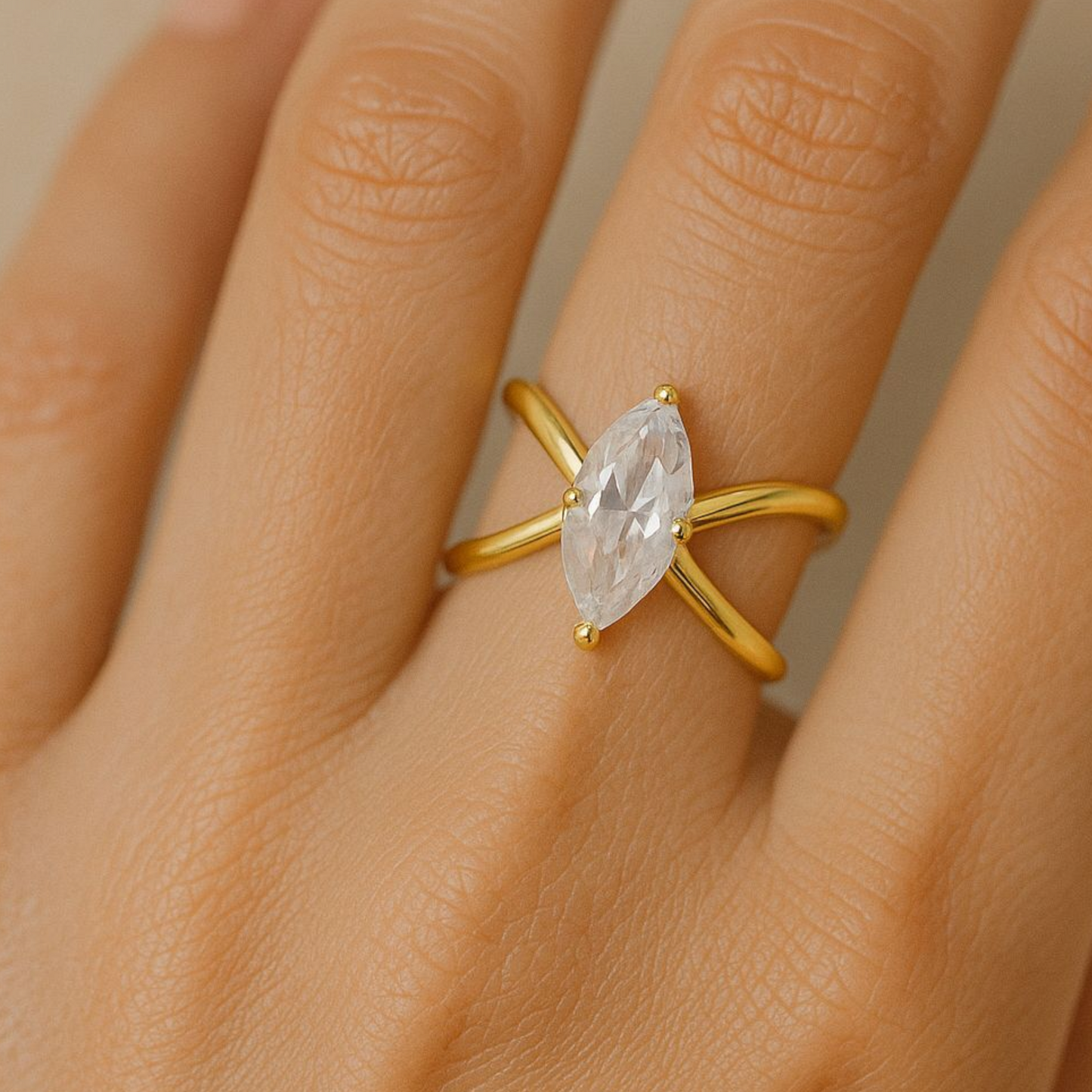 Ecliptia Geometric Solitaire Ring