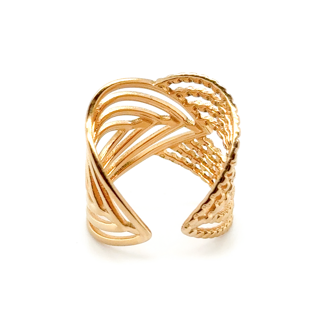 Tidal wrap open ring