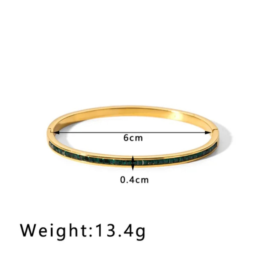 Green zircon bangle