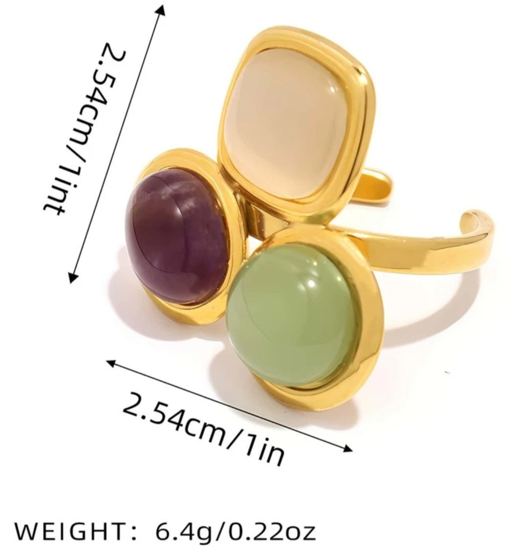 Terra multi-stone open ring