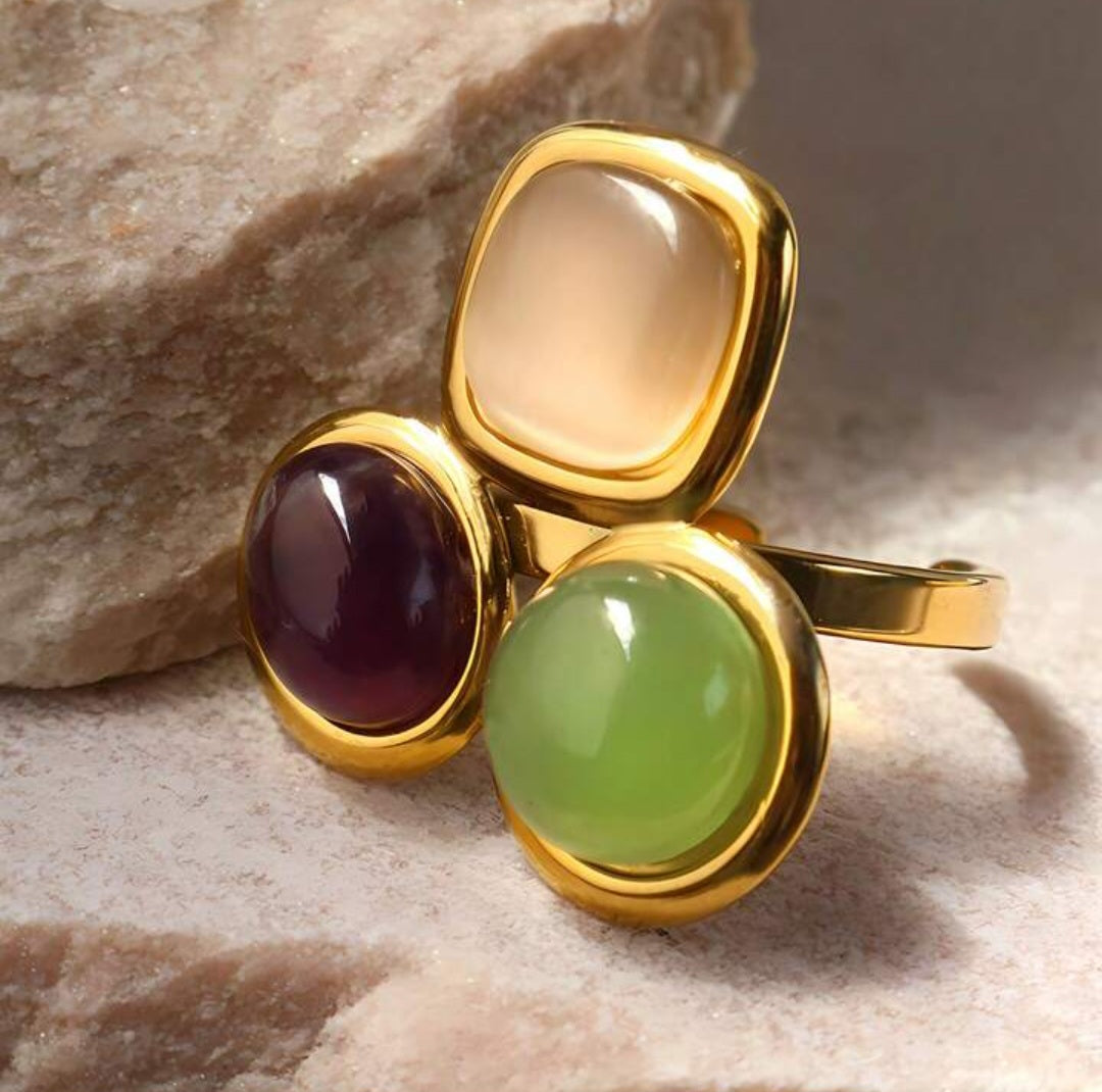 Terra multi-stone open ring