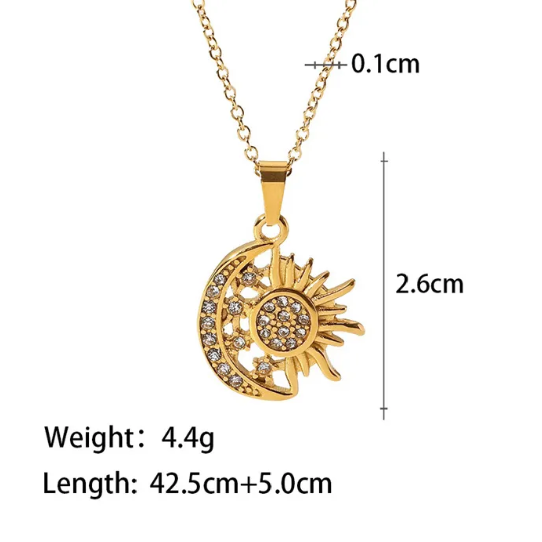Sun & Moon Pendant Necklace