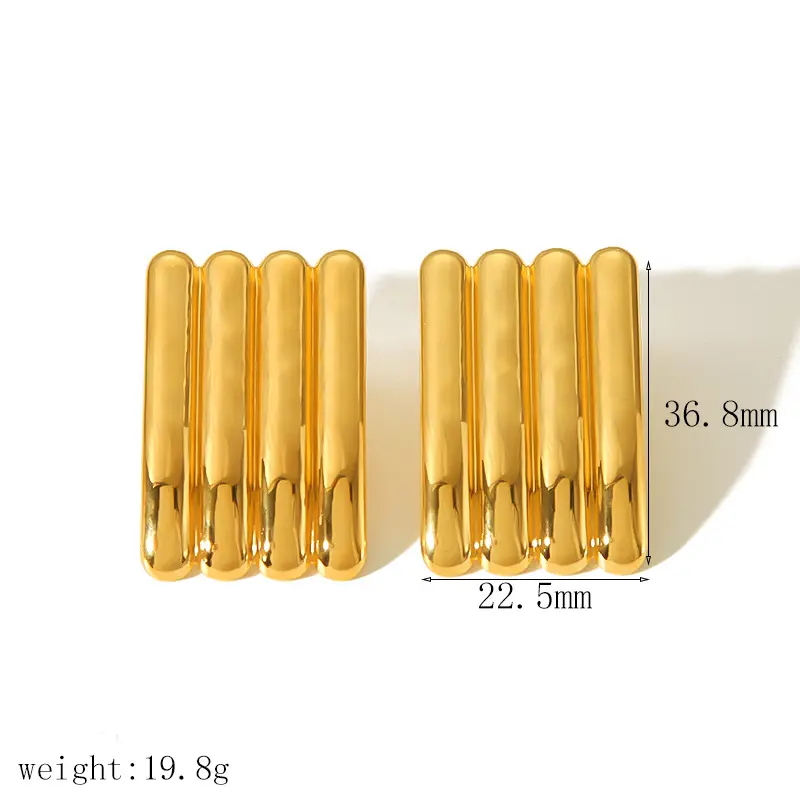 Ribbed Column Earrings