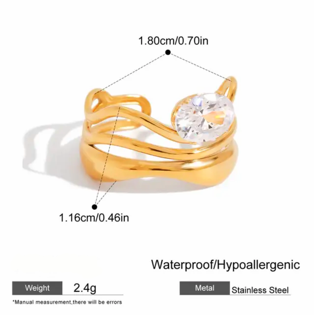 Wavelength Solitaire Ring