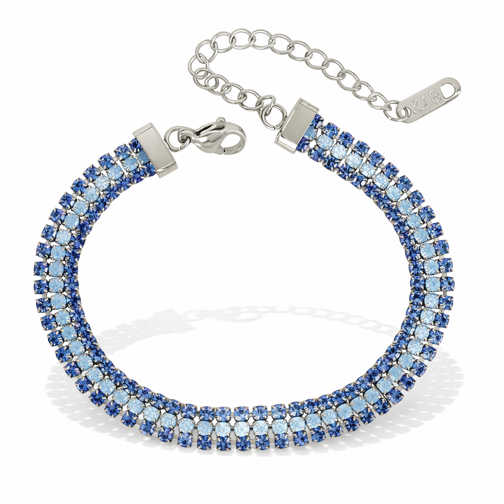 Blue Rhinestone Chain Bracelet