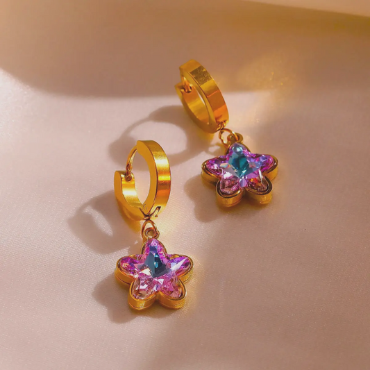 Star hoop earrings