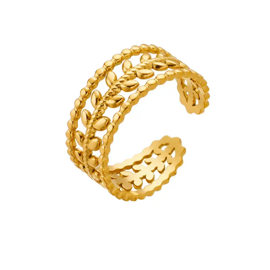 Heidi leaf open ring