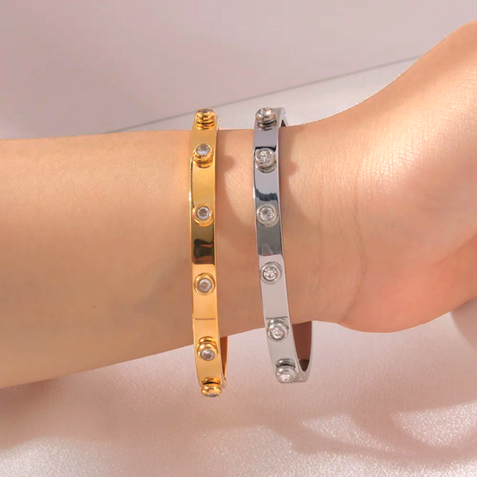Moonlit zircon bangle