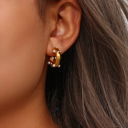 Ivory pearl earrings