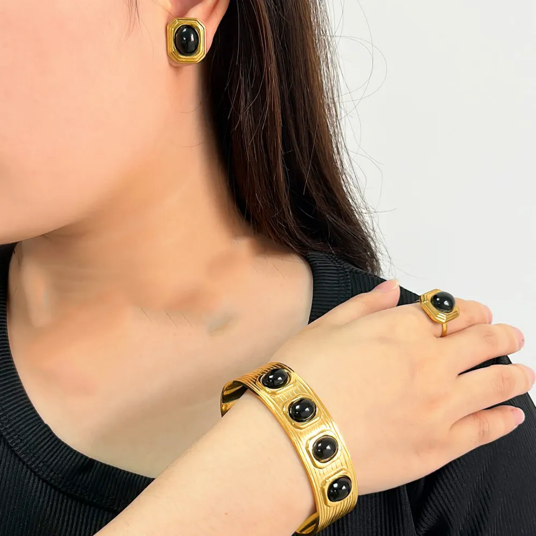 Black onyx jewelry set