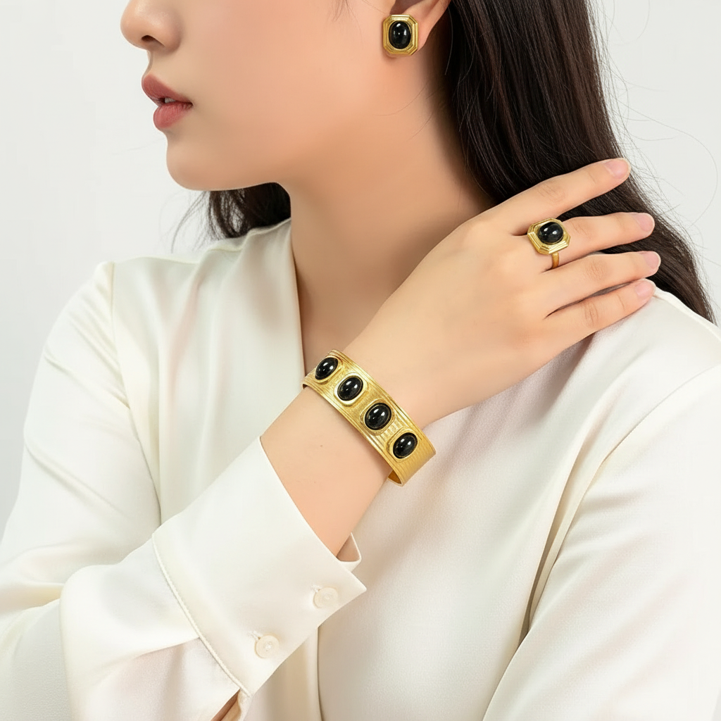 Black onyx jewelry set