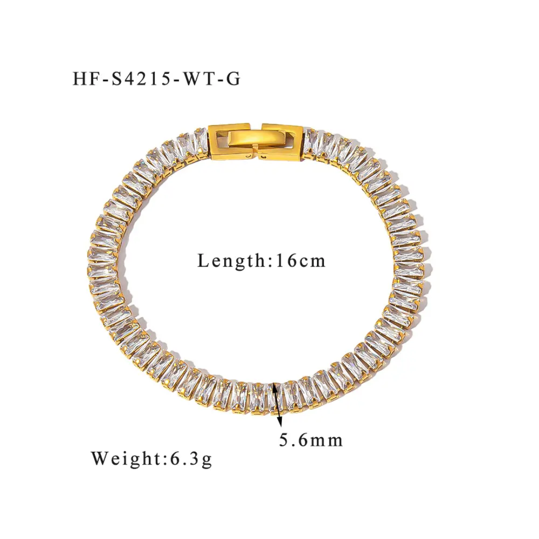 Crystal Baguette Tennis Bracelet