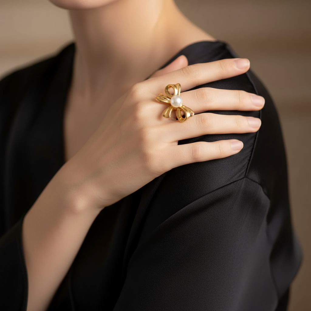 Pearl Bow Ring