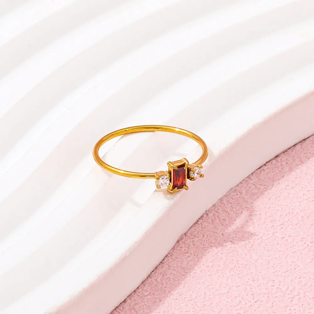 Garnet Bar Ring