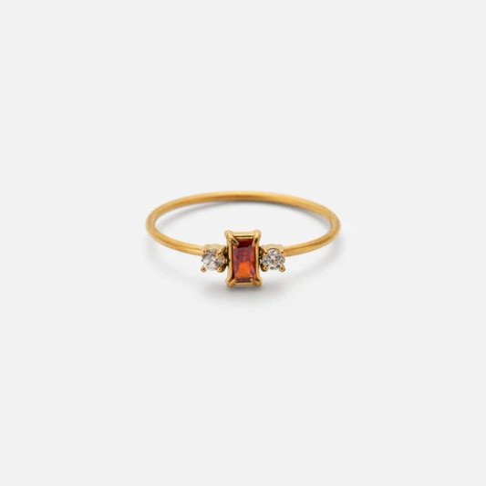 Garnet Bar Ring