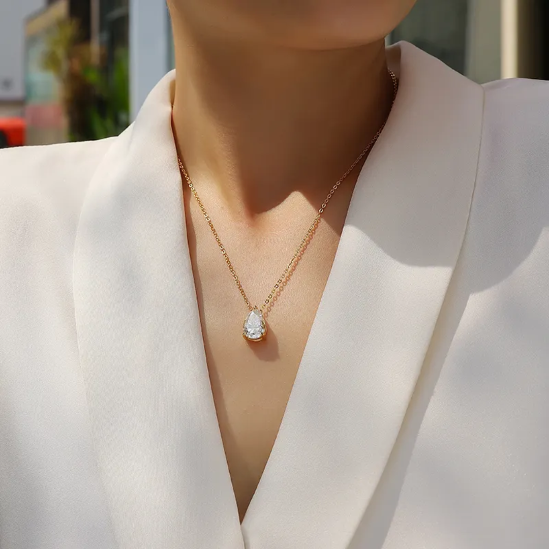 Teardrop Solitaire Necklace
