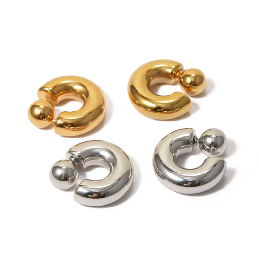 Ball Drop Hoop Earrings
